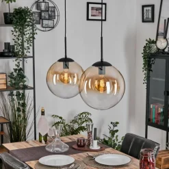 Gastor Suspension, Boule lumineuse Noir, 2 lumières