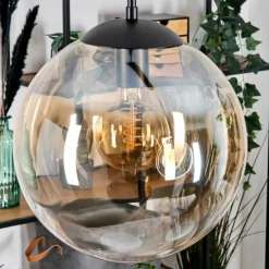 Gastor Suspension, Boule lumineuse Noir, 2 lumières
