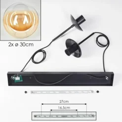 Gastor Suspension, Boule lumineuse Noir, 2 lumières