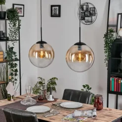 Gastor Suspension, Boule lumineuse Noir, 2 lumières