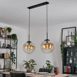 Gastor Suspension, Boule lumineuse Noir, 2 lumières
