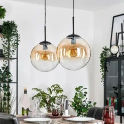 Gastor Suspension, Boule lumineuse Noir, 2 lumières