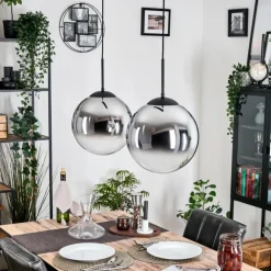 Gastor Suspension, Boule lumineuse Noir, 2 lumières