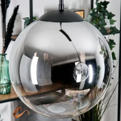 Gastor Suspension, Boule lumineuse Noir, 2 lumières