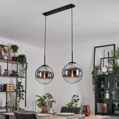 Gastor Suspension, Boule lumineuse Noir, 2 lumières