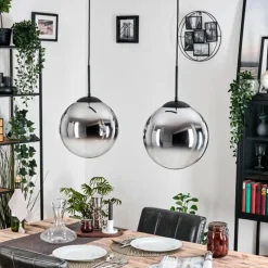 Gastor Suspension, Boule lumineuse Noir, 2 lumières