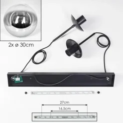 Gastor Suspension, Boule lumineuse Noir, 2 lumières