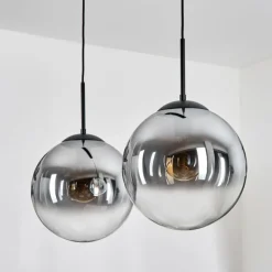 Gastor Suspension, Boule lumineuse Noir, 2 lumières