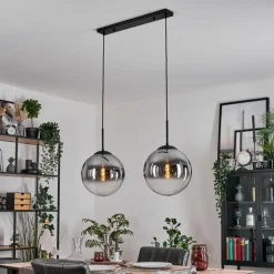 Gastor Suspension, Boule lumineuse Noir, 2 lumières