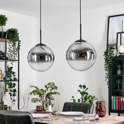 Gastor Suspension, Boule lumineuse Noir, 2 lumières