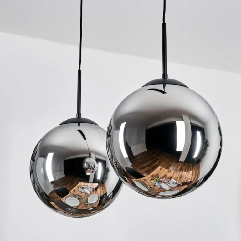 Gastor Suspension, Boule lumineuse, Suspension Noir, 2 lumières