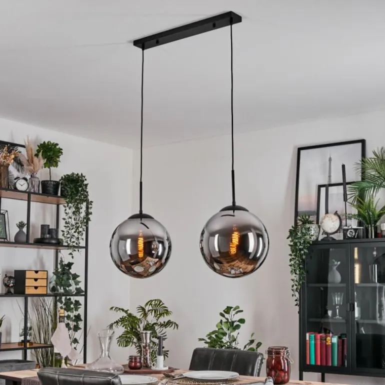 Gastor Suspension, Boule lumineuse, Suspension Noir, 2 lumières