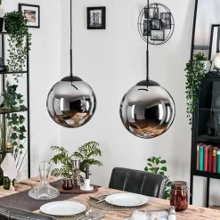 Gastor Suspension, Boule lumineuse, Suspension Noir, 2 lumières