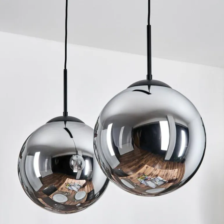 Gastor Suspension, Boule lumineuse, Suspension Noir, 2 lumières