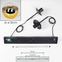 Gastor Suspension, Boule lumineuse, Suspension Or, Clair, 2 lumières