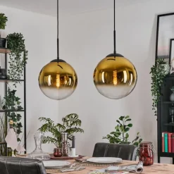 Gastor Suspension, Boule lumineuse, Suspension Or, Clair, 2 lumières