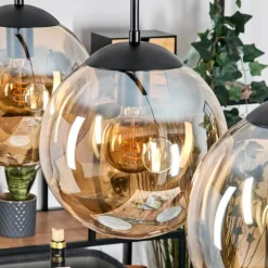 Gastor Suspension, Boule lumineuse, Suspension Ambre, 3 lumières