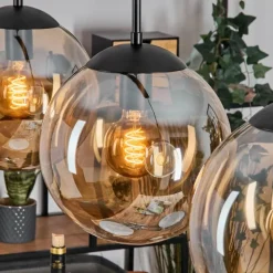 Gastor Suspension, Boule lumineuse, Suspension Ambre, 3 lumières