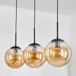 Gastor Suspension, Boule lumineuse, Suspension Ambre, 3 lumières
