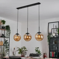 Gastor Suspension, Boule lumineuse, Suspension Ambre, 3 lumières