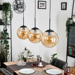Gastor Suspension, Boule lumineuse, Suspension Ambre, 3 lumières
