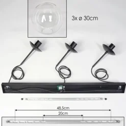 Gastor Suspension, Boule lumineuse, Suspension Clair, 3 lumières