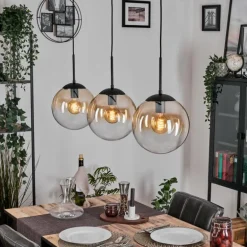 Gastor Suspension, Boule lumineuse, Suspension Ambre, Clair, 3 lumières
