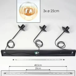 Gastor Suspension, Boule lumineuse, Suspension Ambre, Clair, 3 lumières
