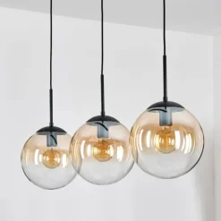 Gastor Suspension, Boule lumineuse, Suspension Ambre, Clair, 3 lumières