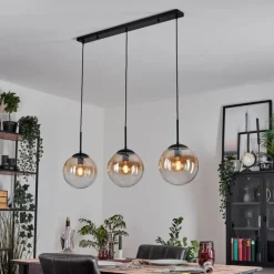 Gastor Suspension, Boule lumineuse, Suspension Ambre, Clair, 3 lumières