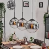 Gastor Suspension, Boule lumineuse, Suspension Chrome, Clair, Fumé, 3 lumières