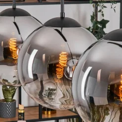 Gastor Suspension, Boule lumineuse, Suspension Chrome, Clair, Fumé, 3 lumières