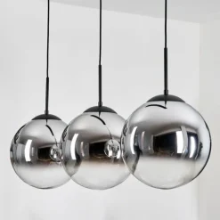 Gastor Suspension, Boule lumineuse, Suspension Chrome, Clair, Fumé, 3 lumières