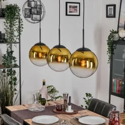 Gastor Suspension, Boule lumineuse, Suspension Or, Clair, 3 lumières