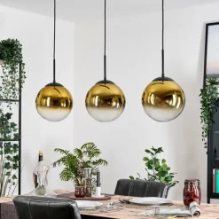Gastor Suspension, Boule lumineuse, Suspension Or, Clair, 3 lumières