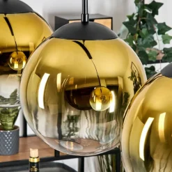 Gastor Suspension, Boule lumineuse, Suspension Or, Clair, 3 lumières