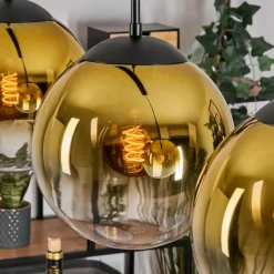 Gastor Suspension, Boule lumineuse, Suspension Or, Clair, 3 lumières