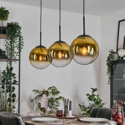 Gastor Suspension, Boule lumineuse, Suspension Or, Clair, 3 lumières
