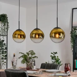 Gastor Suspension, Boule lumineuse, Suspension Or, Clair, 3 lumières