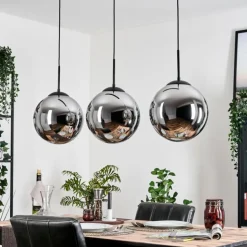 Gastor Suspension, Boule lumineuse, Suspension Chrome, Fumé, 3 lumières