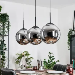 Gastor Suspension, Boule lumineuse, Suspension Chrome, Fumé, 3 lumières