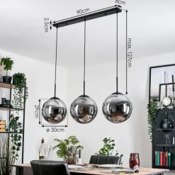 Gastor Suspension, Boule lumineuse, Suspension Fumé, 3 lumières