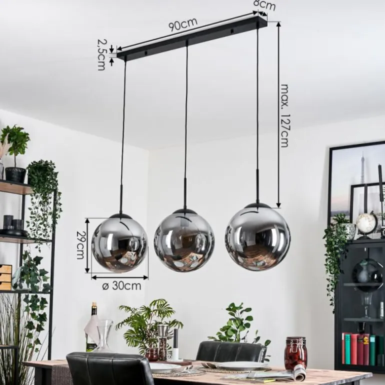 Gastor Suspension, Boule lumineuse, Suspension Fumé, 3 lumières