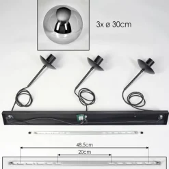 Gastor Suspension, Boule lumineuse, Suspension Fumé, 3 lumières