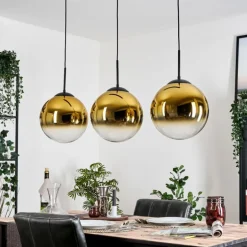 Gastor Suspension, Boule lumineuse, Suspension Or, Clair, 3 lumières