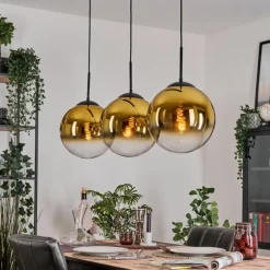 Gastor Suspension, Boule lumineuse, Suspension Or, Clair, 3 lumières