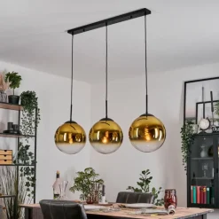 Gastor Suspension, Boule lumineuse, Suspension Or, Clair, 3 lumières