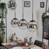 Gastor Suspension, Boule lumineuse, Suspension Chrome, Clair, Fumé, 3 lumières
