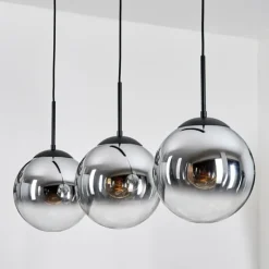 Gastor Suspension, Boule lumineuse, Suspension Chrome, Clair, Fumé, 3 lumières