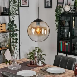 Gastor Suspension, Boule lumineuse, Suspension Ambre, Clair, 1 lumière